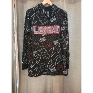 Men's OG Hustle Black Jordan 23 All Over Print Pullover Hoodie Size Large